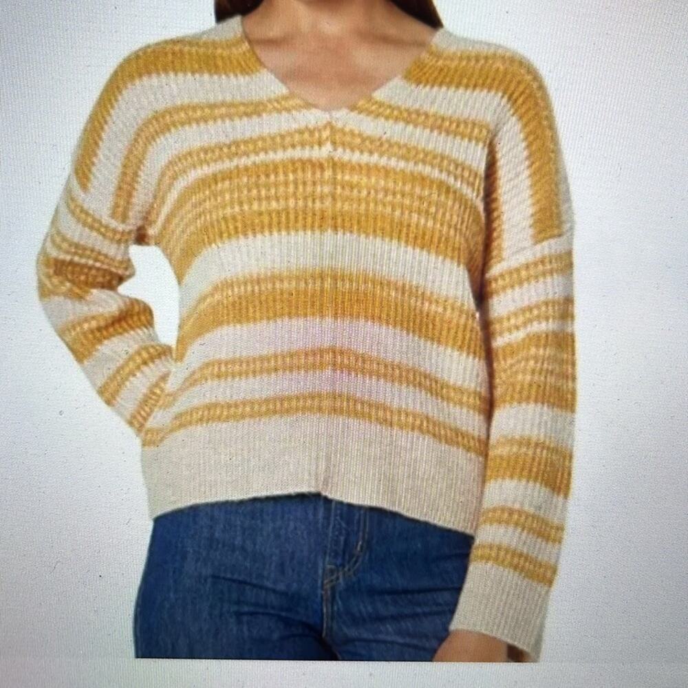 Madewell Juniper Space V Neck Pullover Wool Blend Sweater Size Small